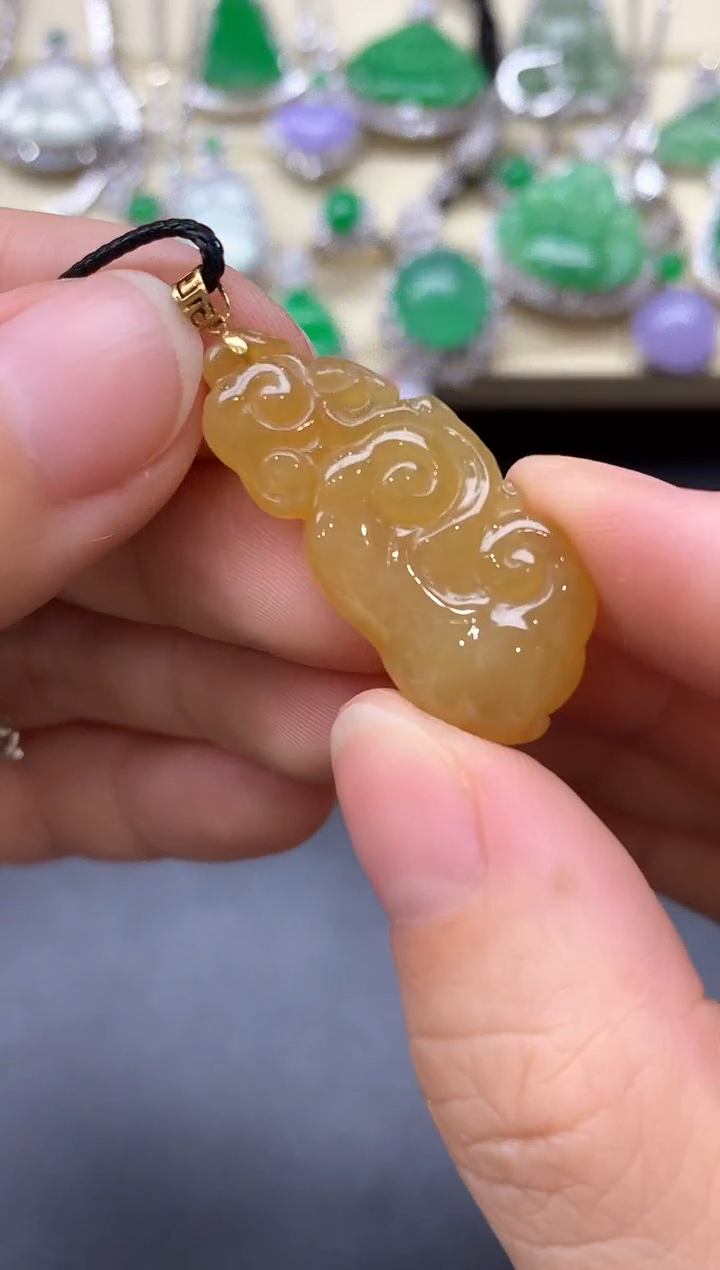 颈饰18K金镶嵌翡翠91-中国好珍宝