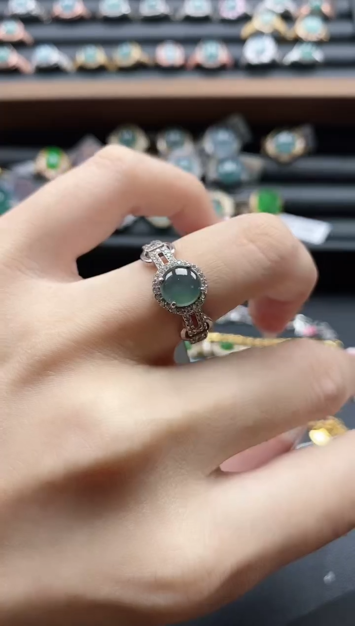【闪购商品】翡翠戒指银S925镶嵌51511