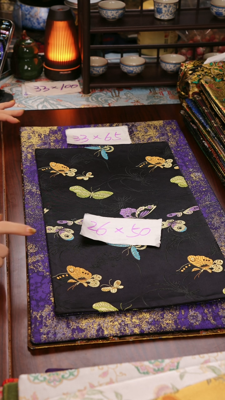 【梦幻蝴蝶双面】中国风干泡织锦茶席33*65