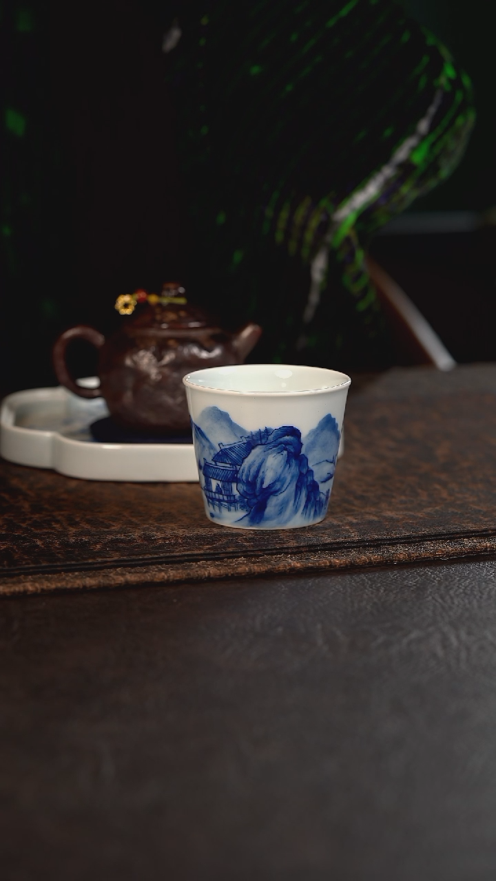 【闪购商品】杯101HLX陶瓷重工山水大直口杯 随机