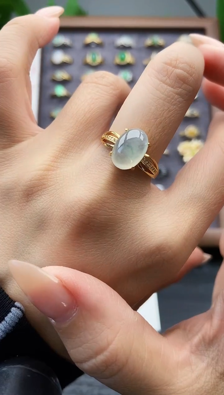 银S925镶嵌戒指翡翠12