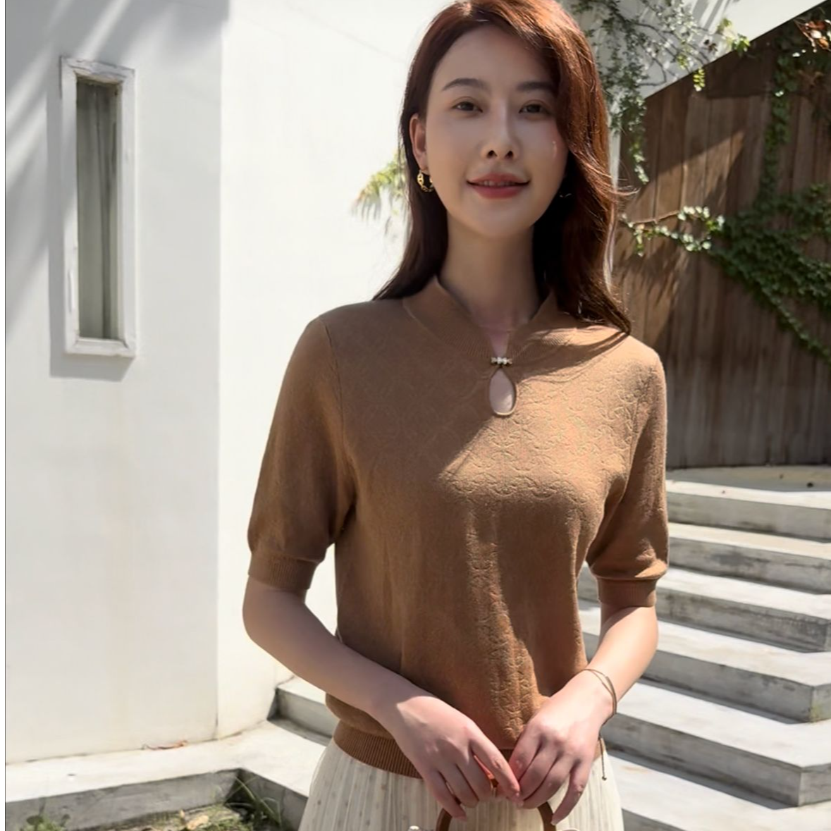 莱赛尔天丝透气中国风上衣大码女装显瘦百搭时尚款气质90808