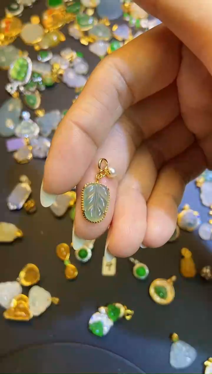 翡翠银S925镶嵌吊坠(不含链)1