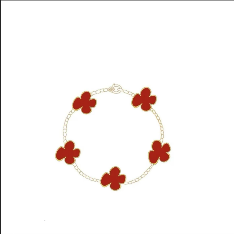 手链 [ZDQ大钱]   MINI小花经典中式红色气质金浅金首饰简
