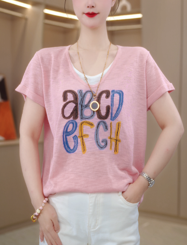 MY807新款2025假两件百搭宽松显瘦设计感高级短袖上衣休闲打底女