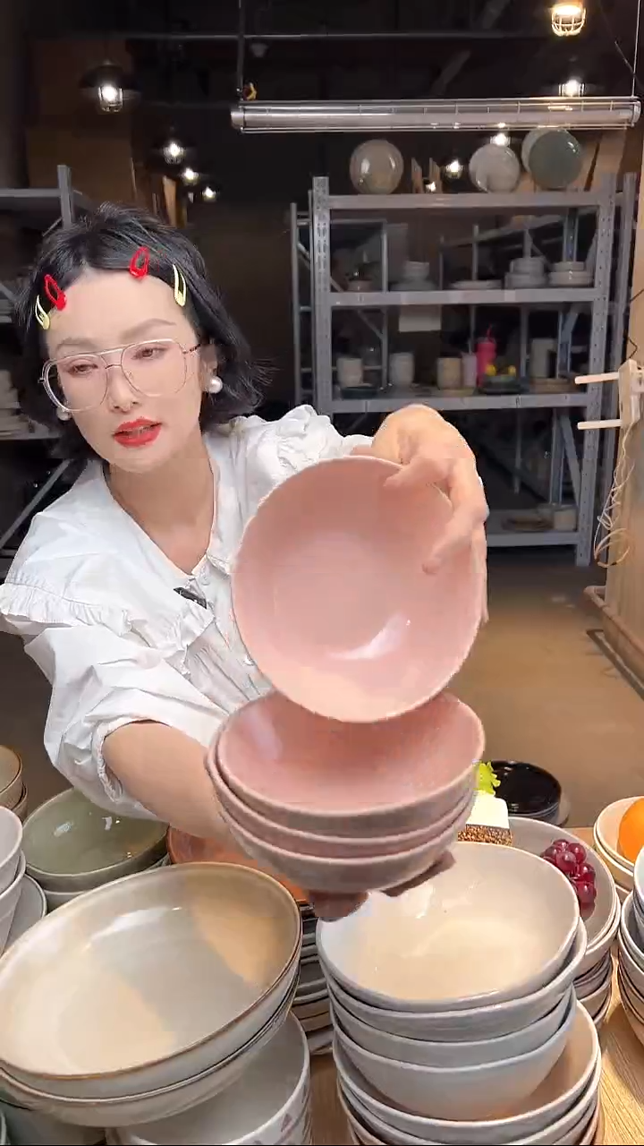 瓷420外贸尾货高温釉下彩陶瓷餐具默认微瑕