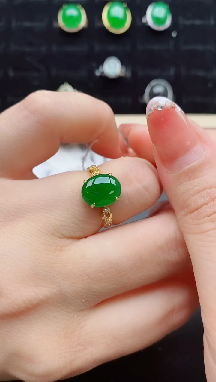 【闪购商品】翡翠戒指银S925镶嵌8500801
