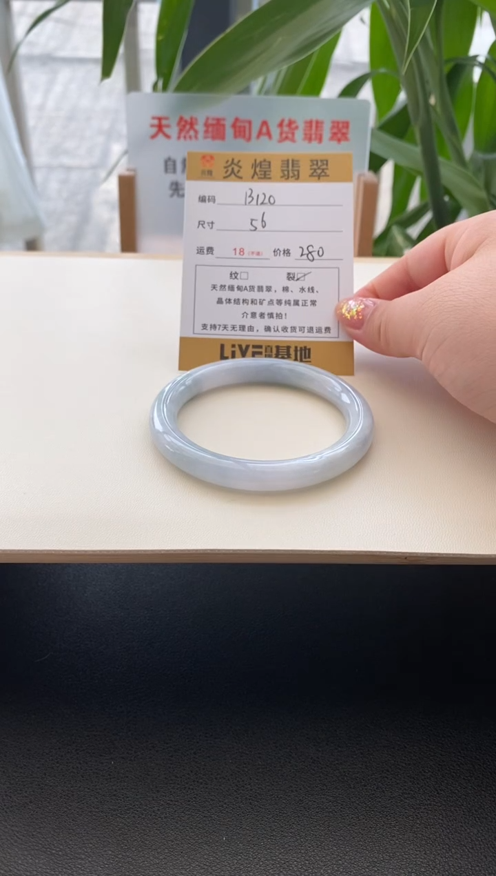 未镶嵌手镯翡翠56圈口编码b120