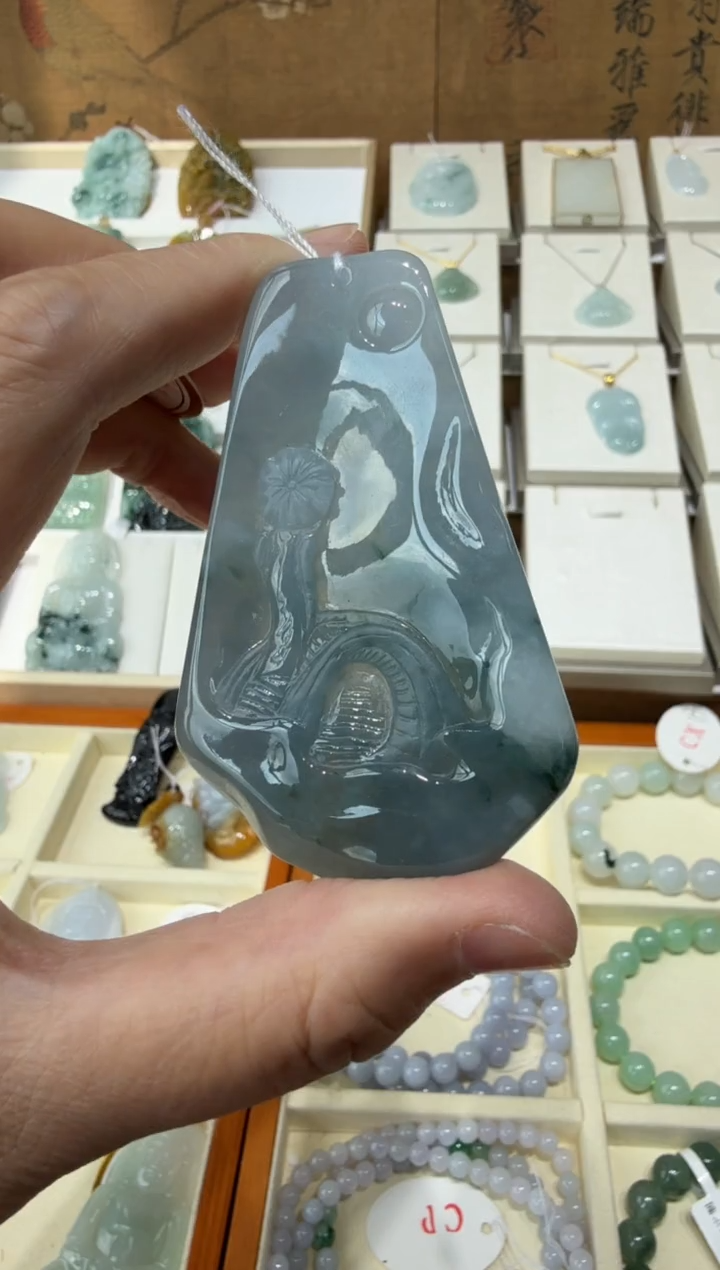 未镶嵌挂件翡翠A货翡翠多样性孤品国雕谢林工