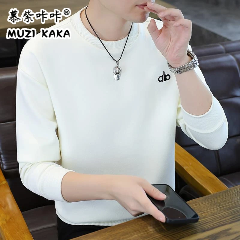 YM 16圆领长袖秋冬耐磨宽松型字母卫衣潮流上衣男装休闲