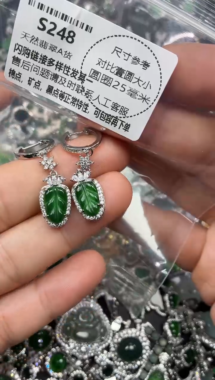 颈饰未镶嵌翡翠S248耳扣