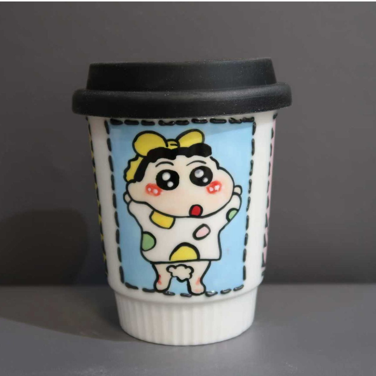 A120蜡笔小新系列手绘陶瓷杯子手工手绘创意