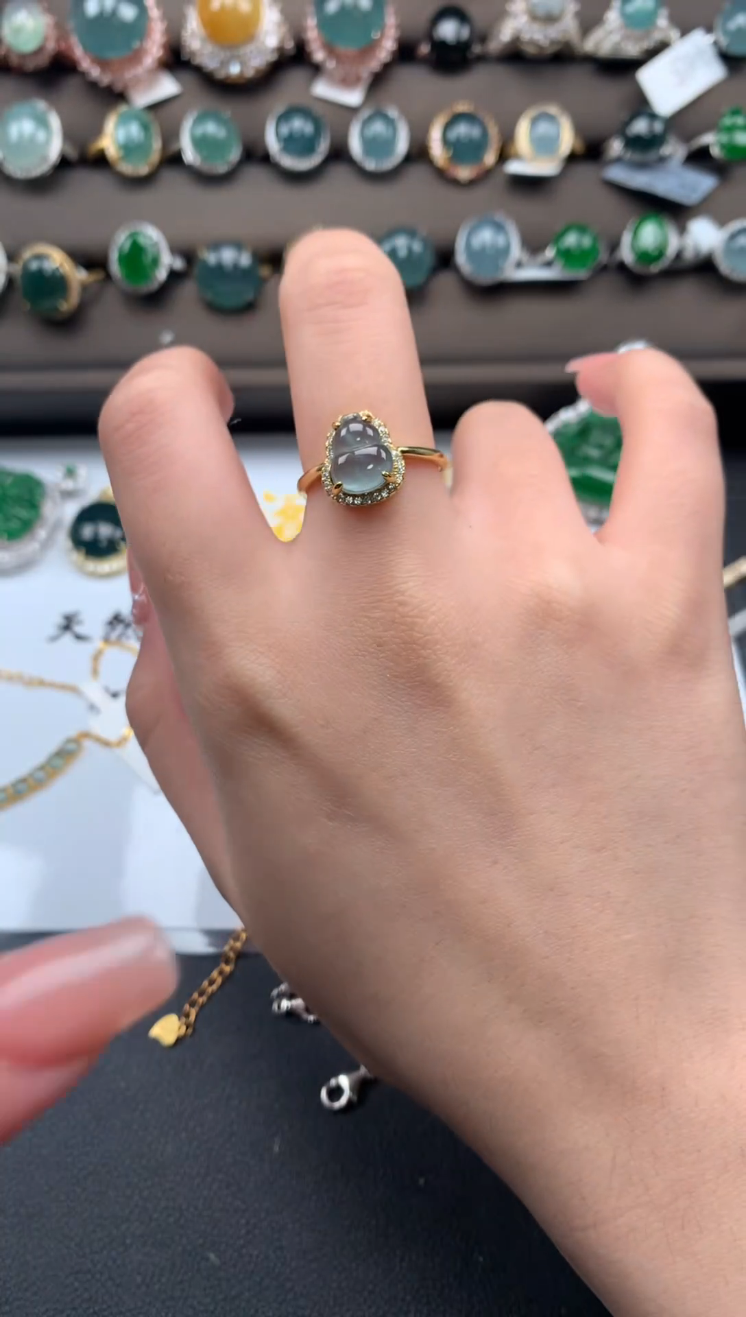 【闪购商品】翡翠戒指银S925镶嵌421124