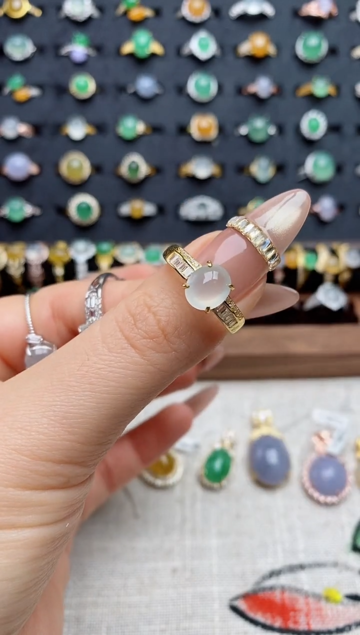 银S925镶嵌戒指翡翠南*.