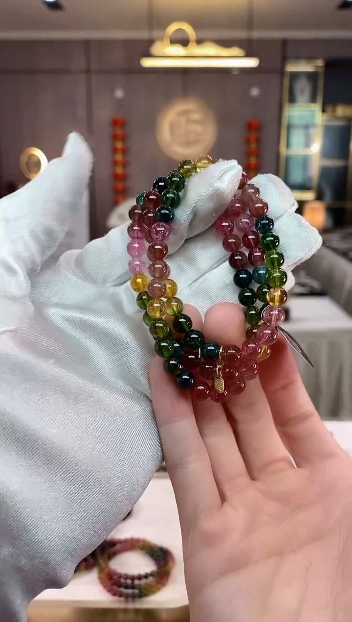 【闪购商品】碧玺三圈手串6mm+未镶嵌（多样性发一条）xion