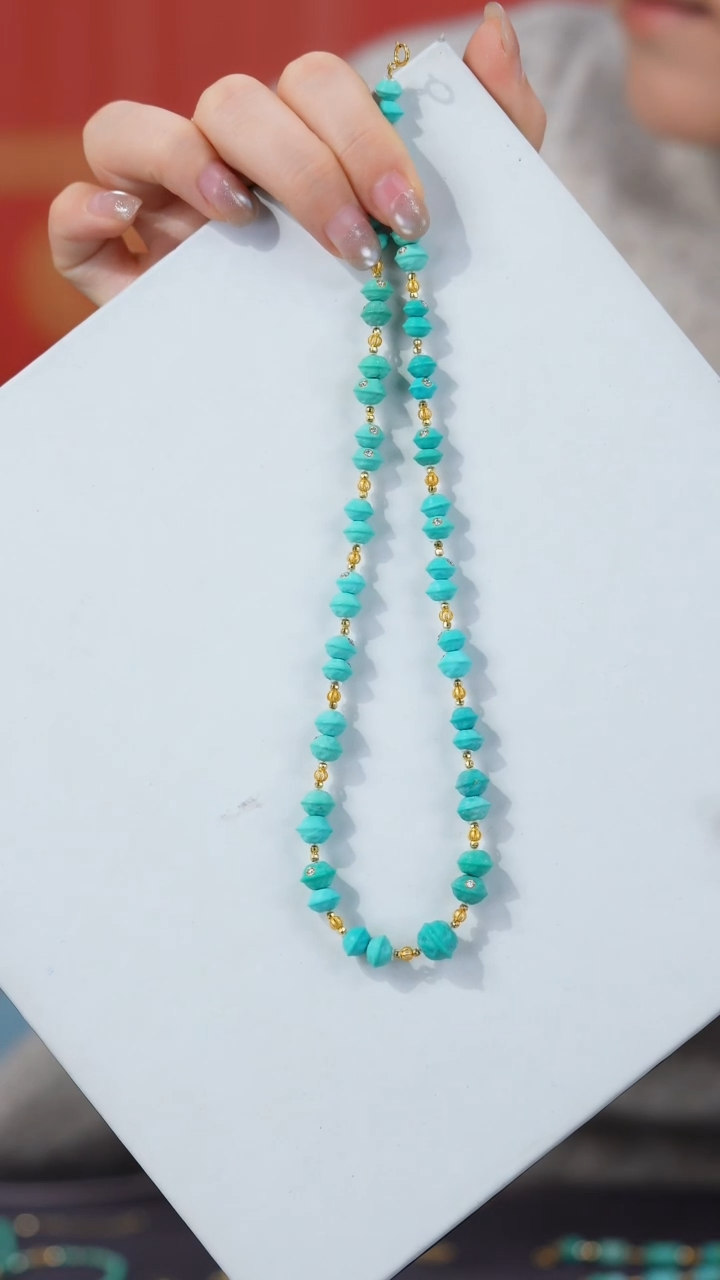 【闪购商品】绿松石项链18K金镶嵌1