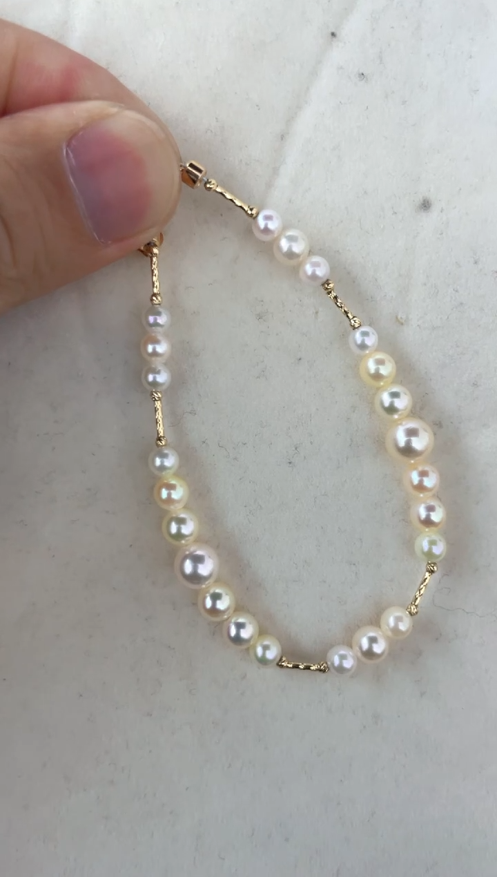 【闪购商品】海水珍珠手链18K金镶嵌手链
