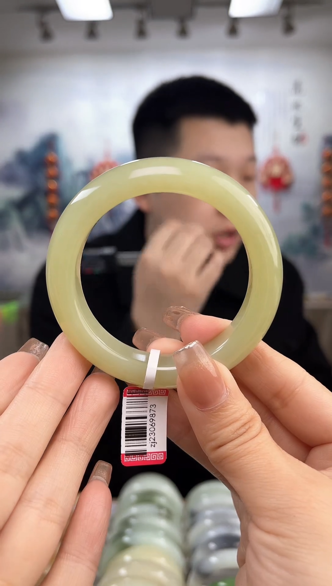 【闪购商品】和田玉手镯未镶嵌52圈口9873