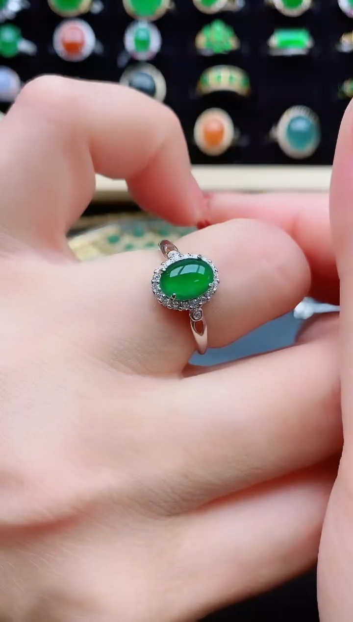 【闪购商品】翡翠戒指银S925镶嵌21321