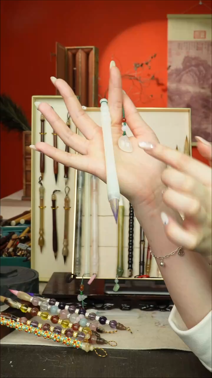 250号闪孤品高货毛笔链接 清水试笔 蘸墨不退