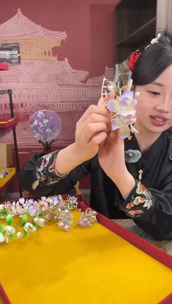 【闪购商品】刺绣非遗绒花缠花手工（抓夹 ）