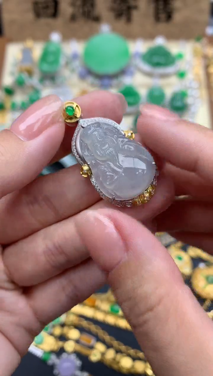 【闪购商品】翡翠颈饰18K金镶嵌343-中国好珍宝