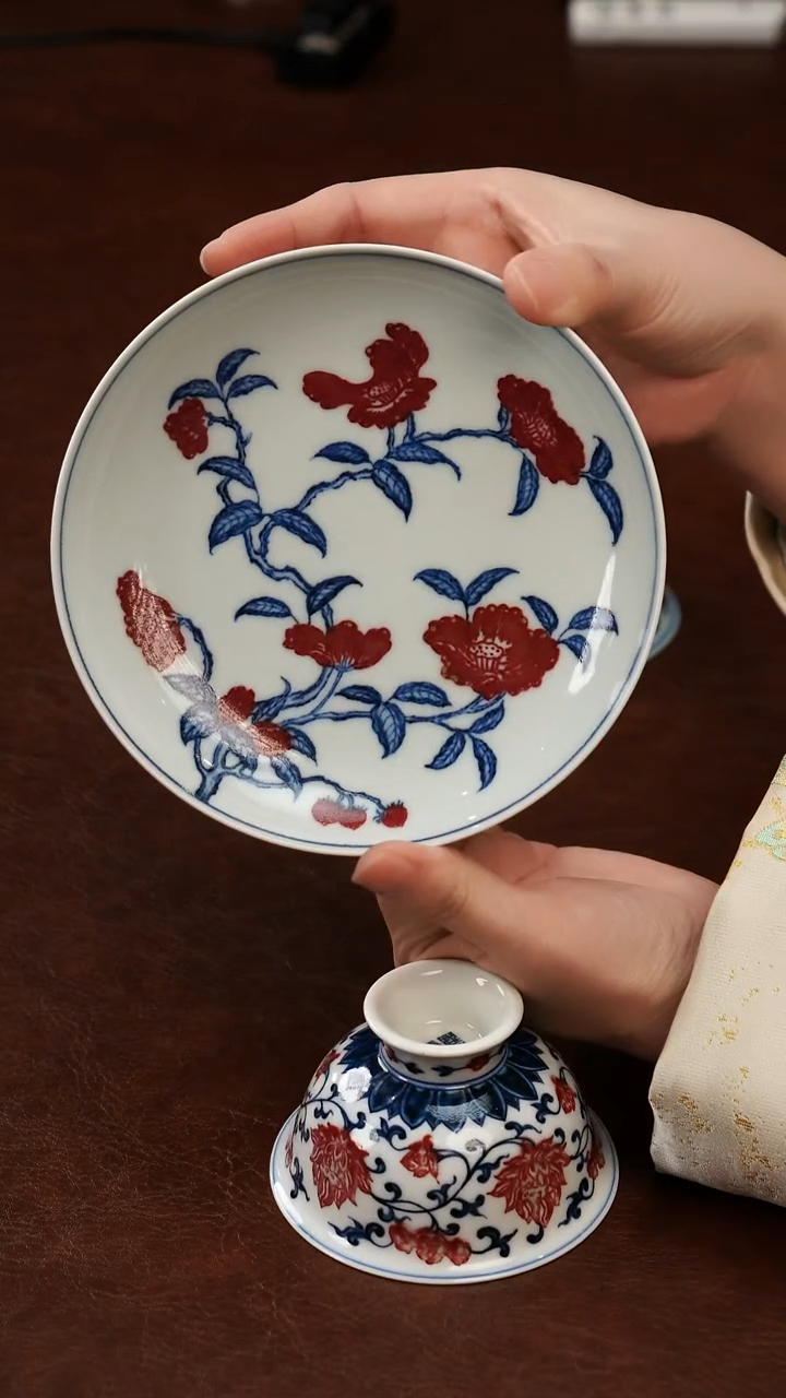 摆件陶景德镇瓷器，青花瓷手绘茶具~