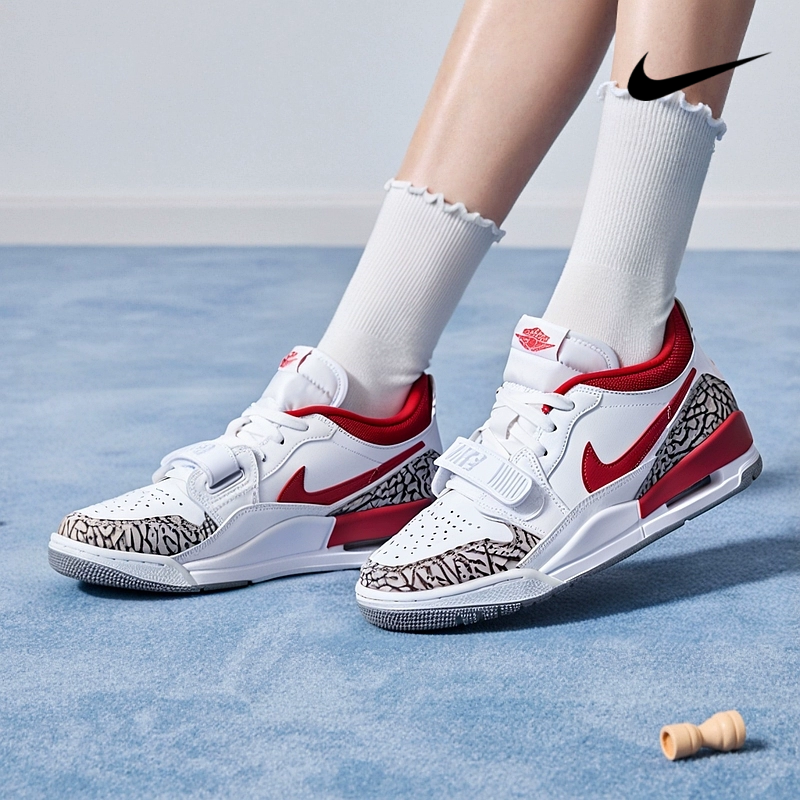NIKE/耐克气垫女鞋新年款红色AJ312运动实战网面透气低帮训练鞋