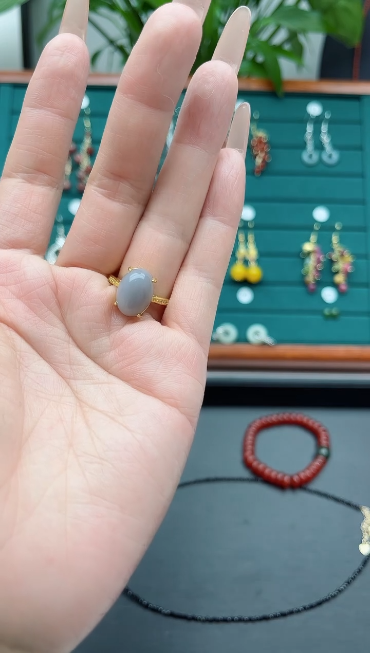 【闪购商品】和田玉（糖玉）戒指未镶嵌000戒指烟紫色