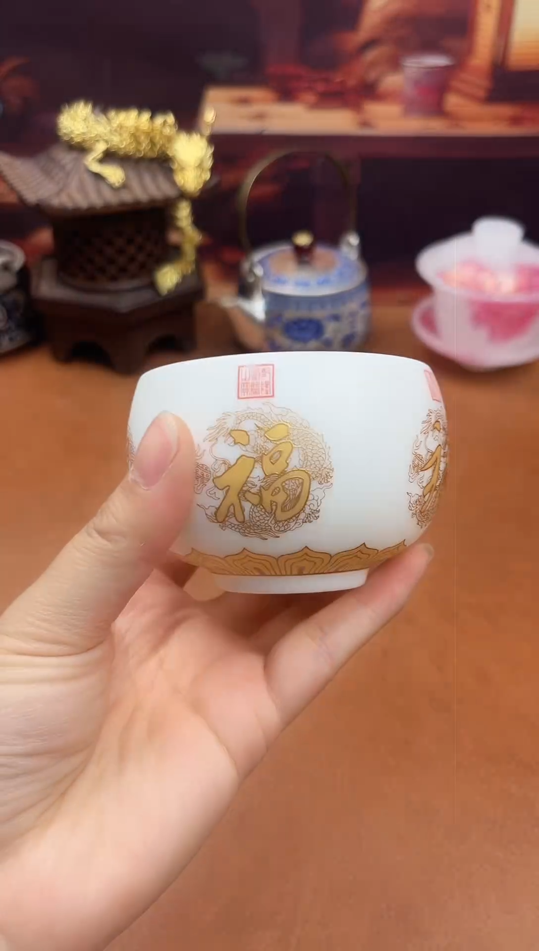 陶瓷茶具摆件旅行套组