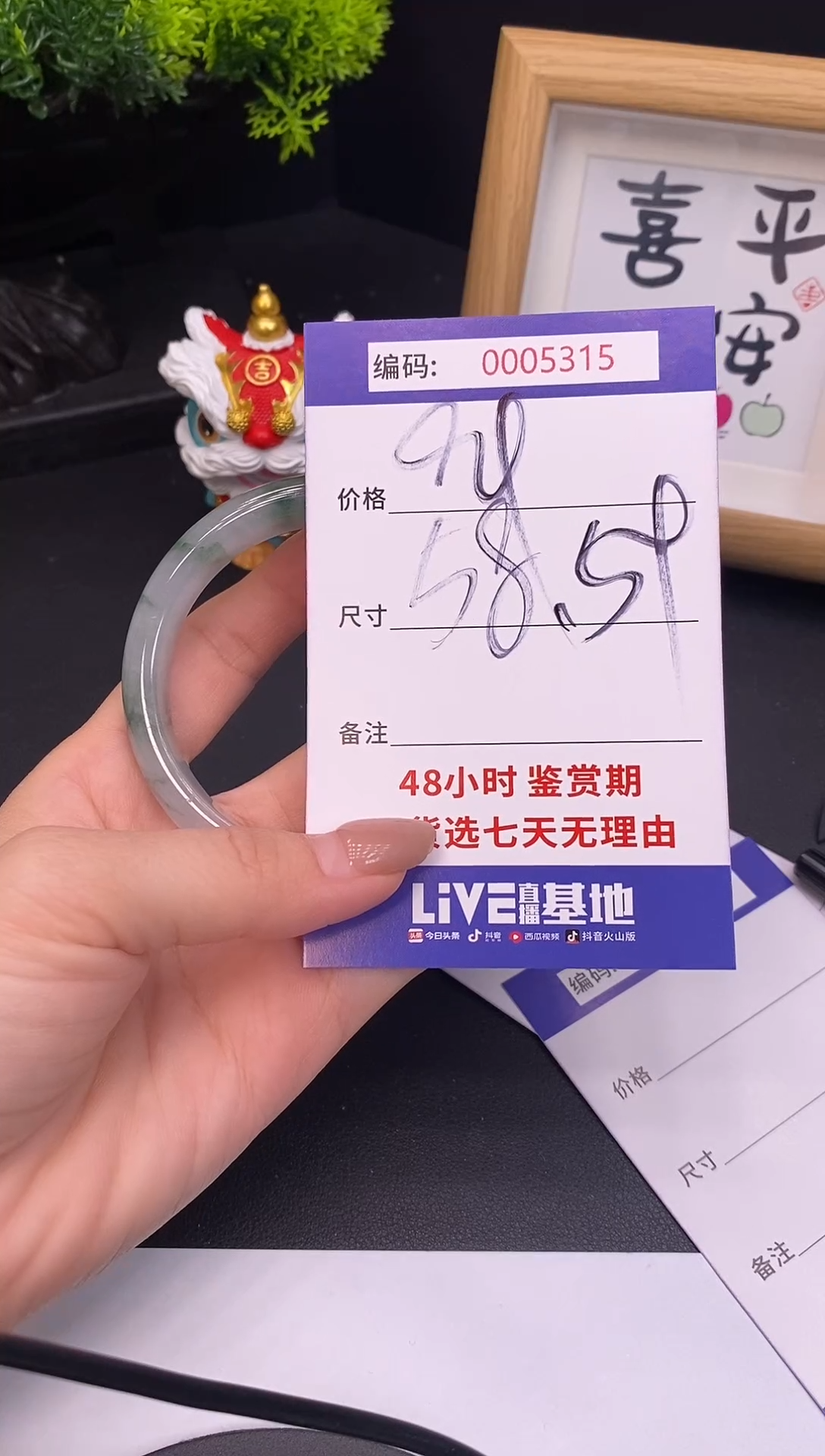 未镶嵌手镯翡翠0005315