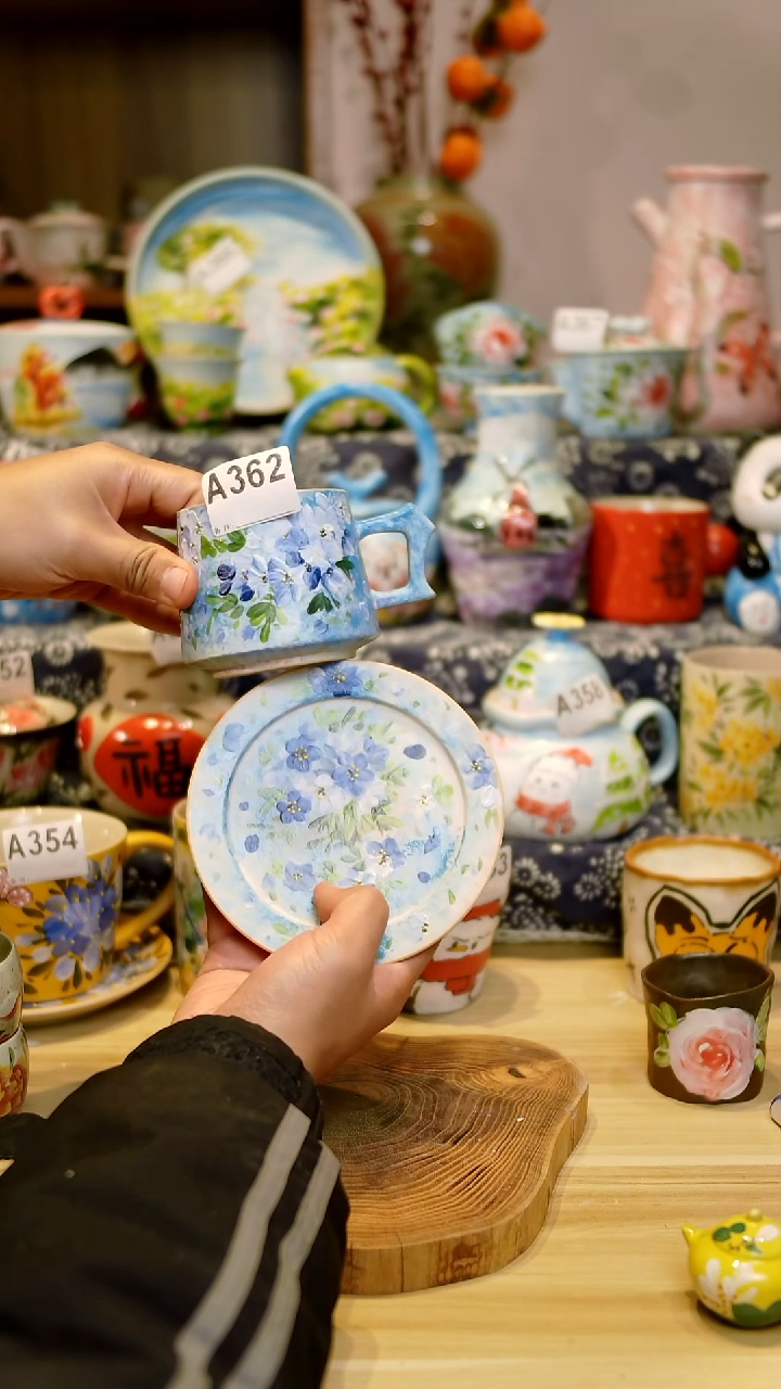 瓷片景德镇手绘釉下彩陶瓷