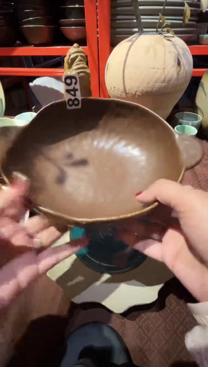 瓷片默*849棕色双耳盘