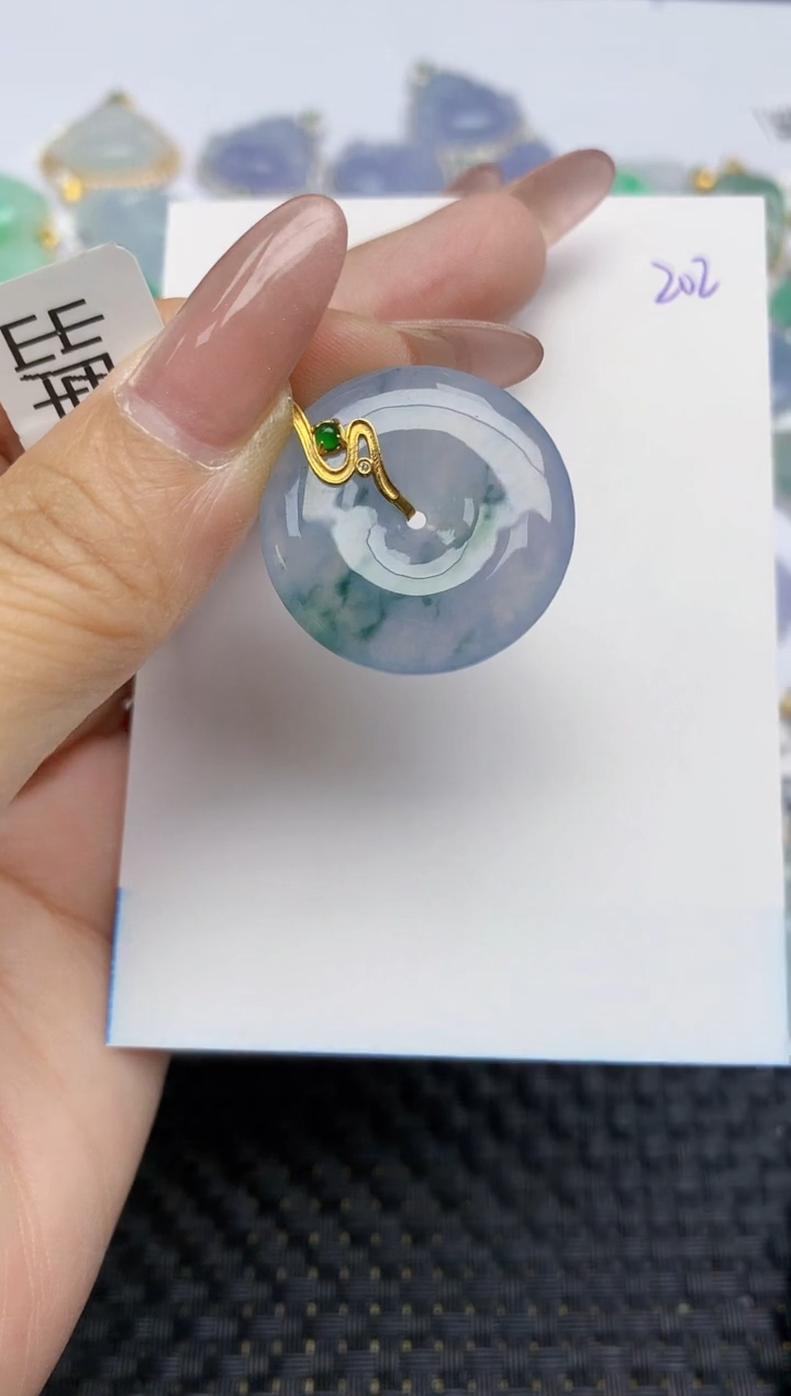 【闪购商品】翡翠颈饰18K金镶嵌天然A货翡翠 202