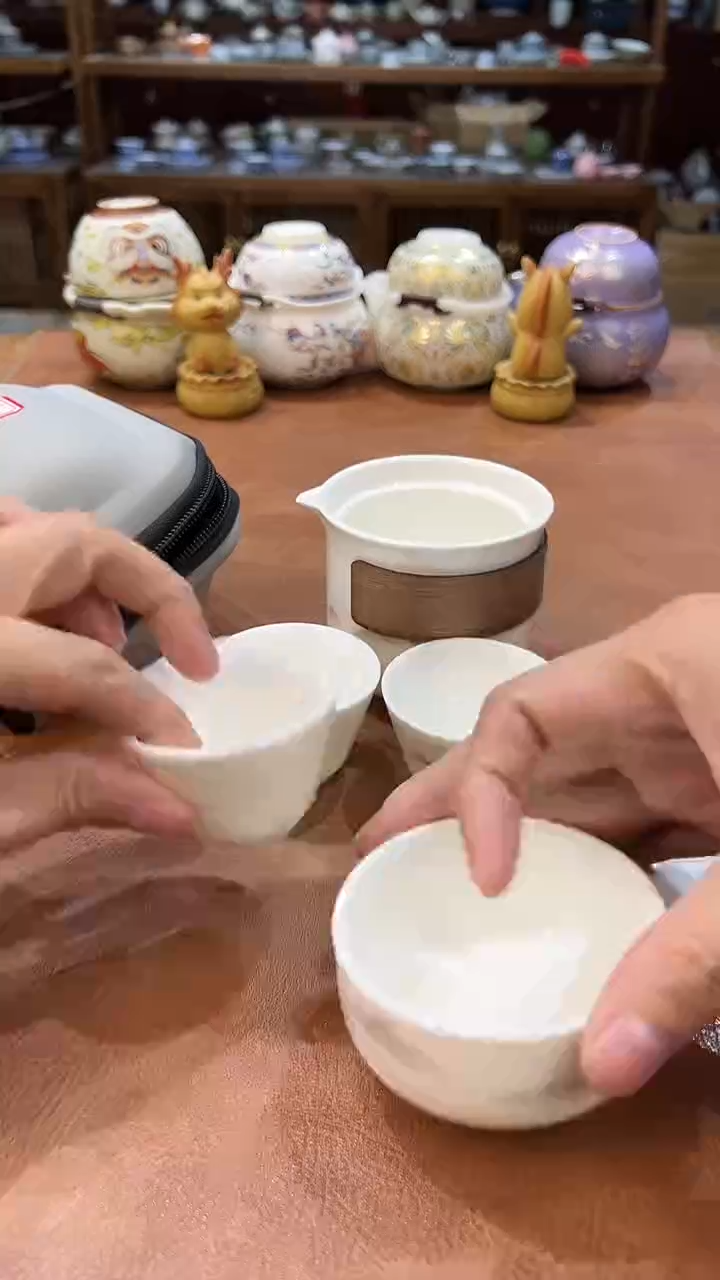 真的很便宜会开片的旅行茶具