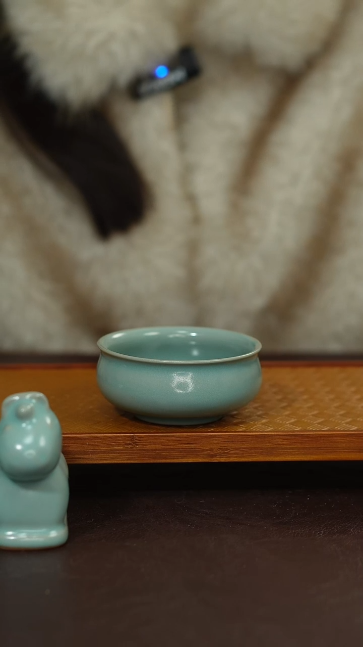 摆件陶原矿原釉汝宋汝瓷