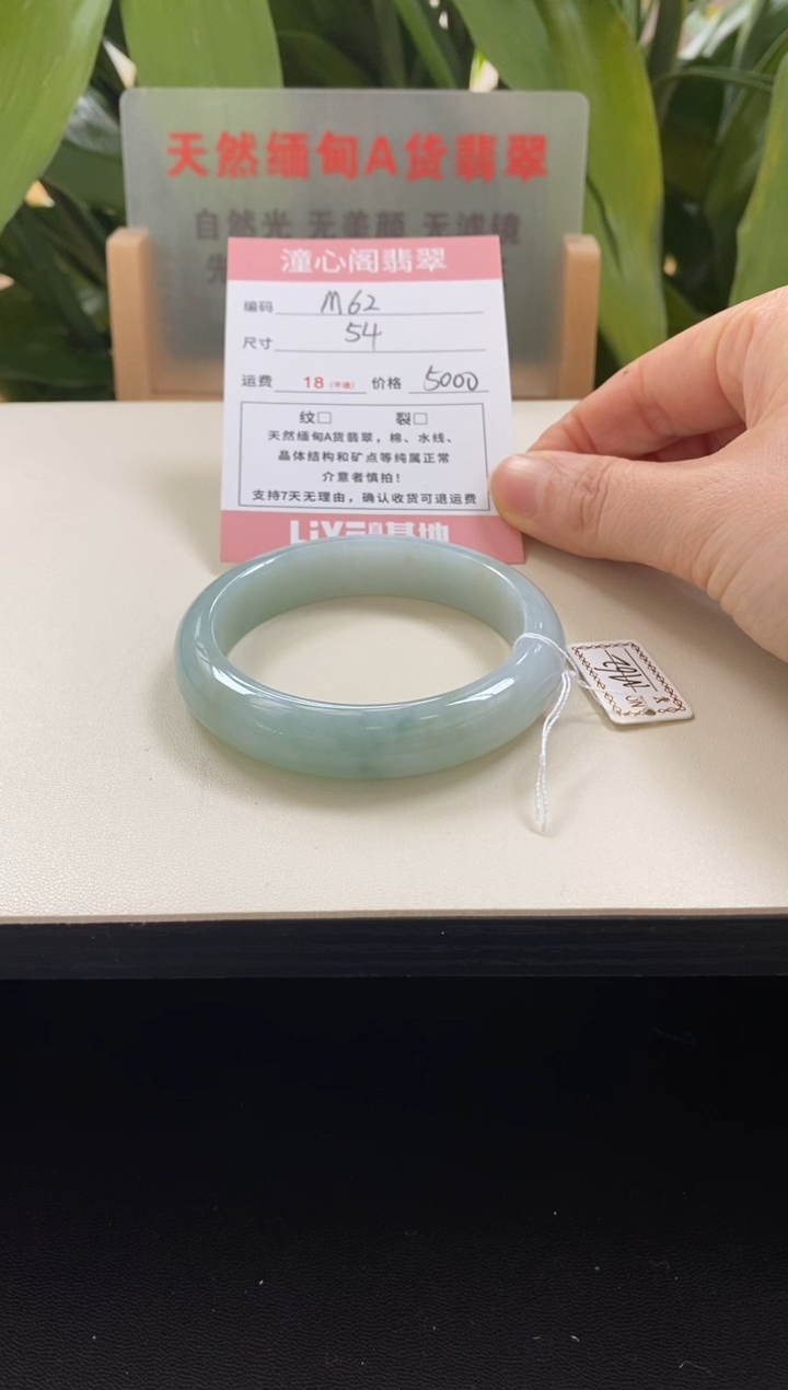 未镶嵌手镯翡翠C圈口54编码m62