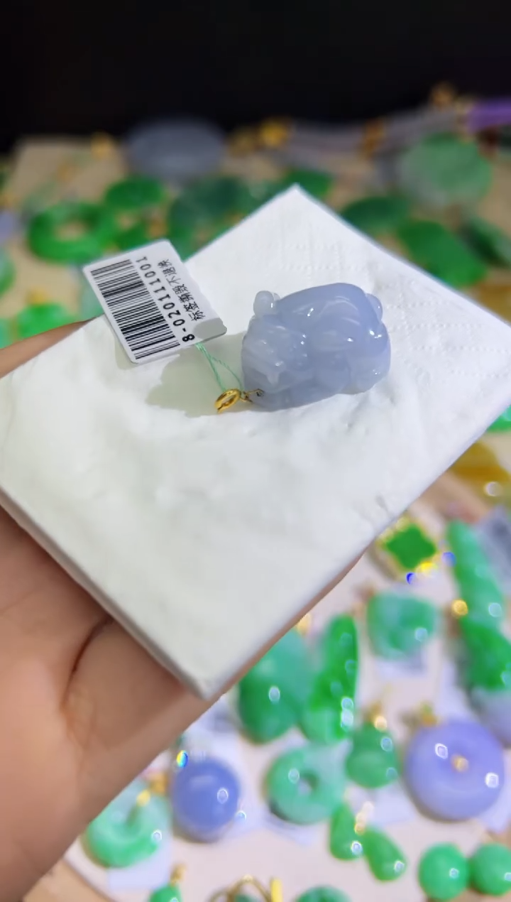 【闪购商品】翡翠颈饰18K金镶嵌Q缅料A货翡翠/支持复检/一件