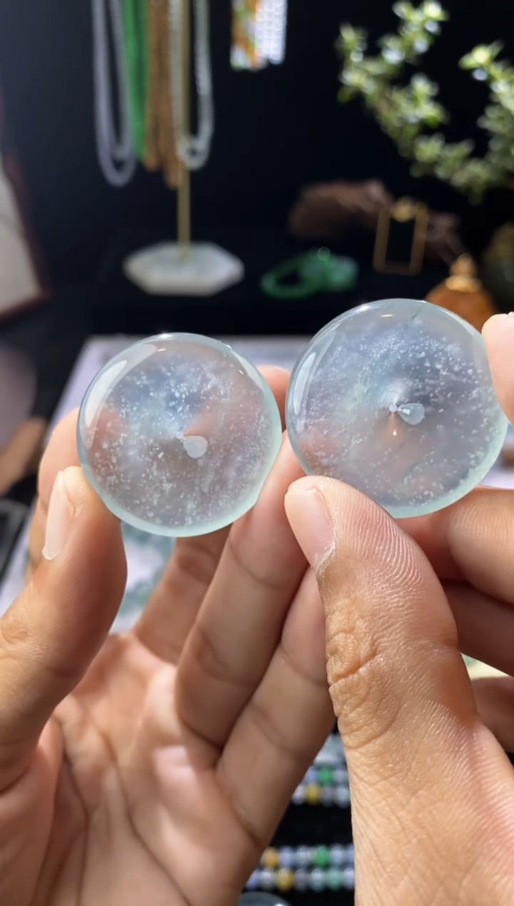未镶嵌定制翡翠平安扣一对