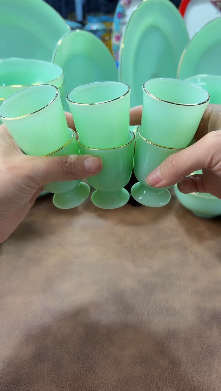 玉瓷 高脚酒杯6只