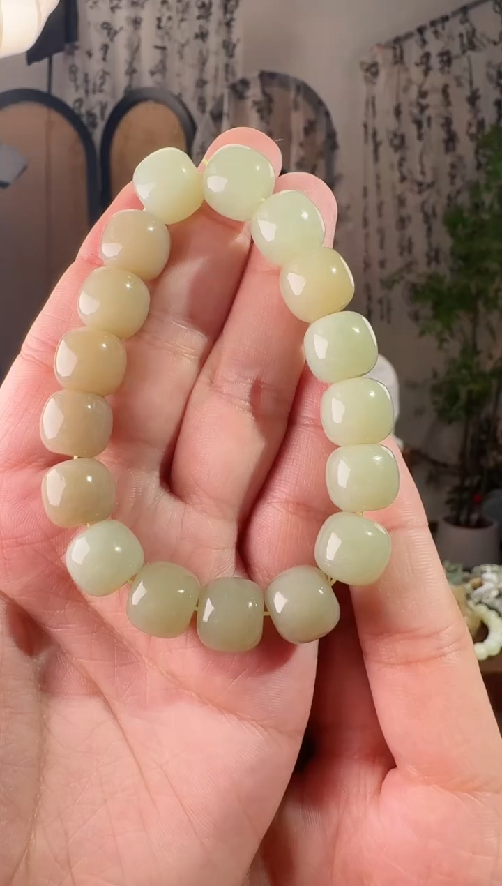 未镶嵌手串和田玉老型珠手串 12mm