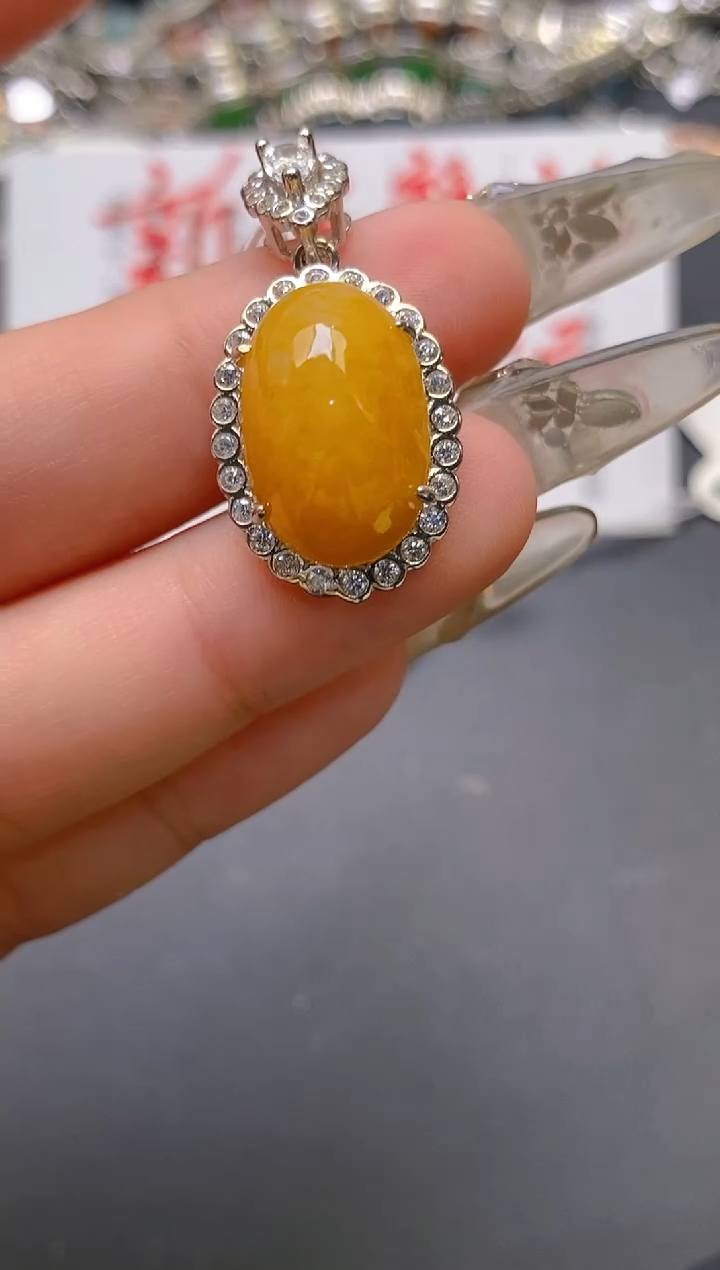 【闪购商品】翡翠耳饰银S925镶嵌天然A货翡翠1