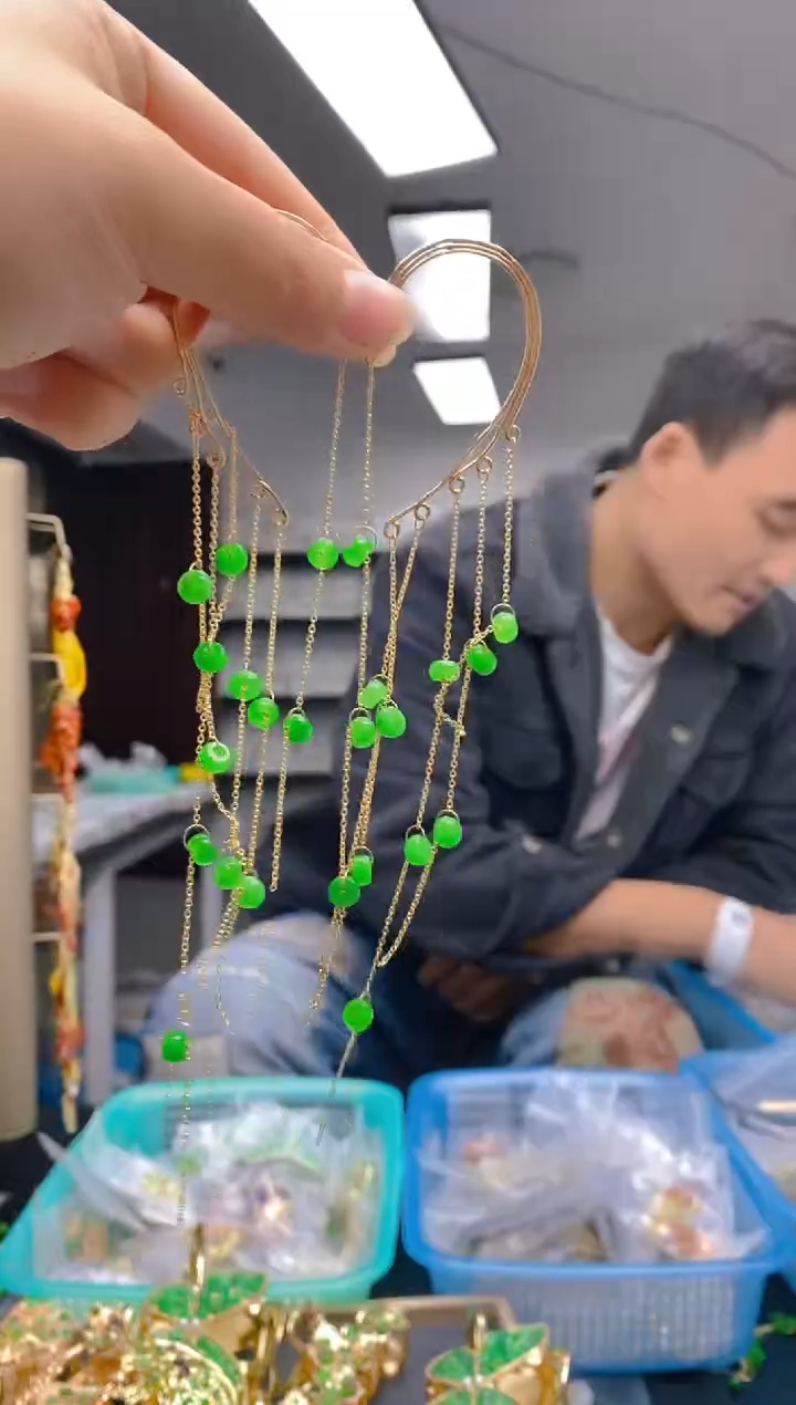 【闪购商品】翡翠耳饰合金0282翡翠耳挂