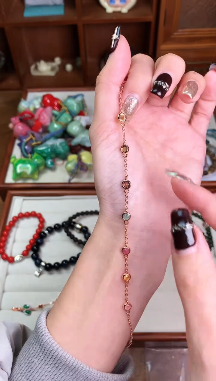 【闪购商品】水晶手链合金多宝彩色手链