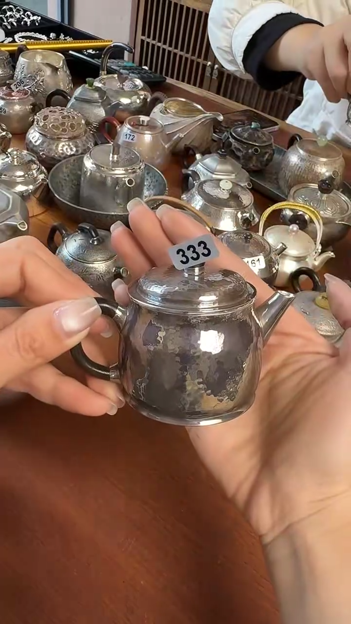 板娘的茶 纯手工 77g纯银茶具333