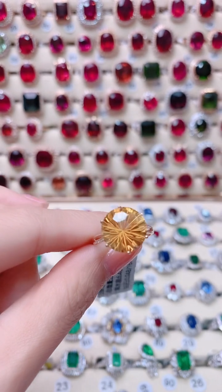 【闪购商品】黄晶18K金戒指18K金镶嵌1