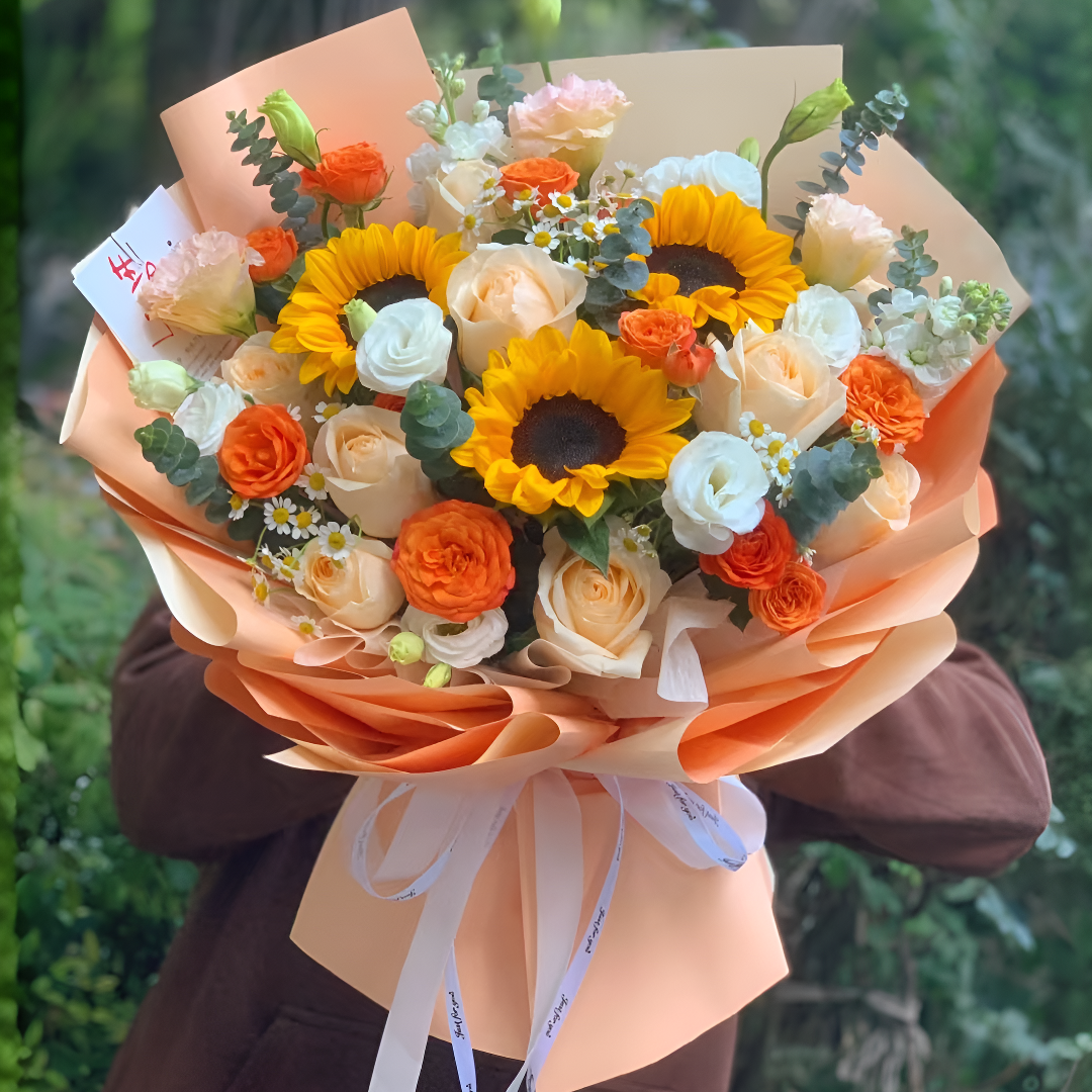 升学前程似锦向日葵玫瑰送花上门向日葵同城鲜花免费配送上门