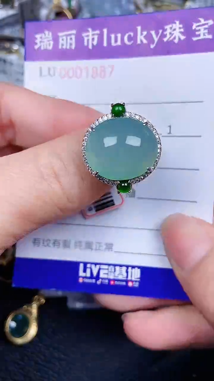 颈饰银S925镶嵌翡翠887