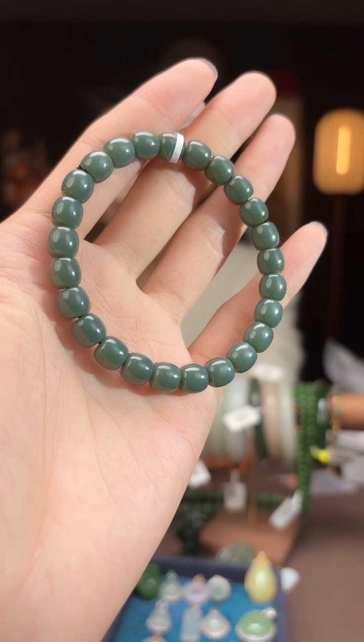 【闪购商品】和田玉C23【蓝调直切珠手串】未镶嵌-