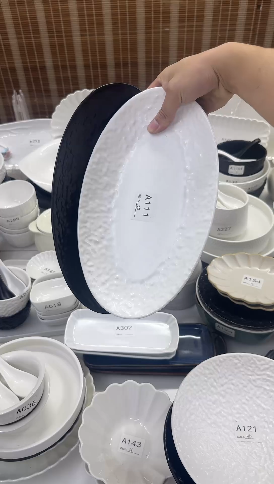 瓷【2个装14.9】石纹12寸鱼盘1黑1白